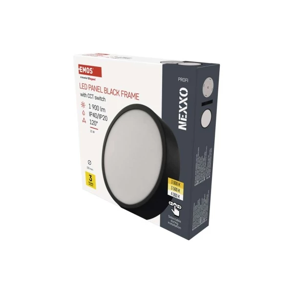 LED felületi lámpatest NEXXO, kerek, fekete, 21W, CCT