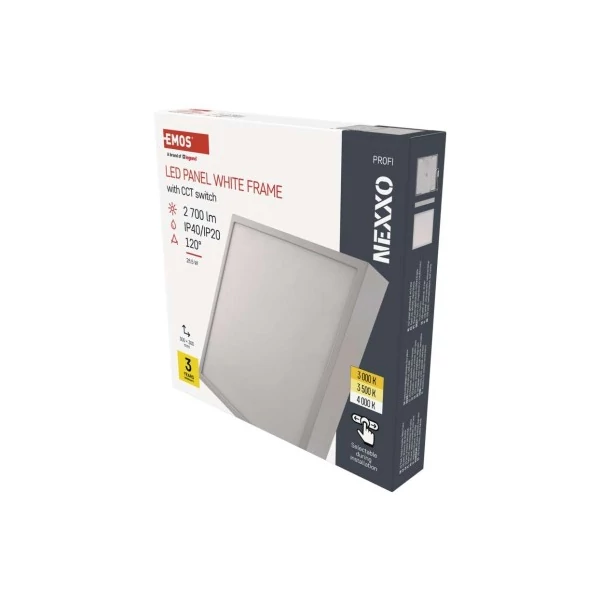 LED felületi lámpatest NEXXO, négyzet, fehér, 28,5W, CCT