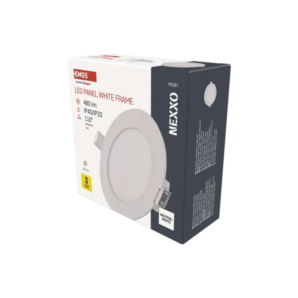 LED süllyesztett lámpatest NEXXO, kerek, fehér, 7W, természetes fehér