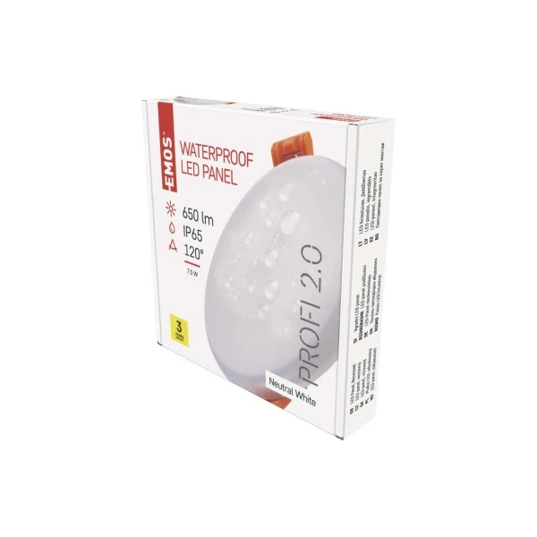 EMOS LED panel VIXXO beépíthető 7.5WW 650lm IP65 term. fehér