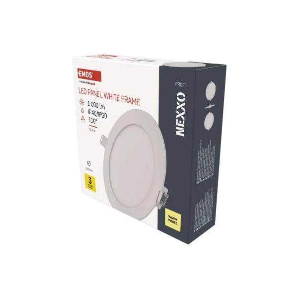 LED süllyesztett lámpatest NEXXO, kerek, fehér, 12W, meleg fehér