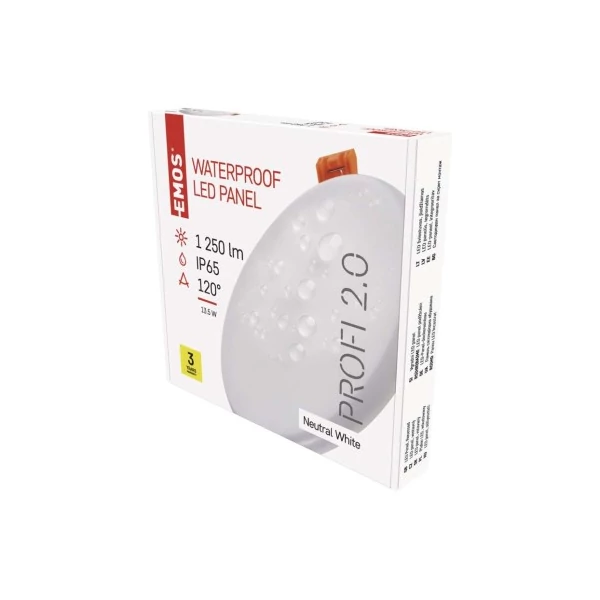 EMOS LED panel VIXXObeépíthető 13.5W 1250lm IP65 természetes fehér