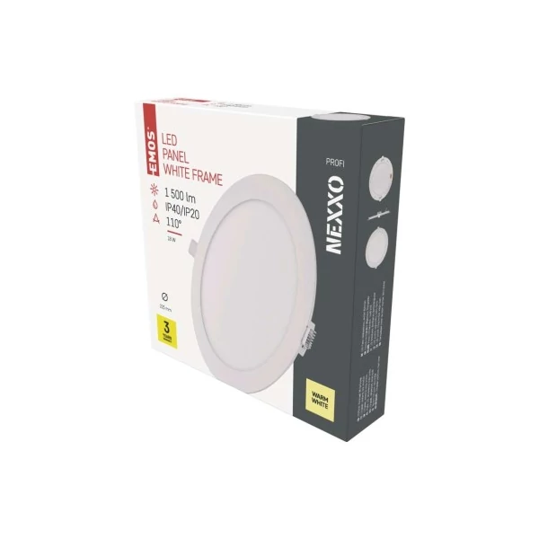 LED süllyesztett lámpatest NEXXO, kerek, fehér, 18W, meleg fehér