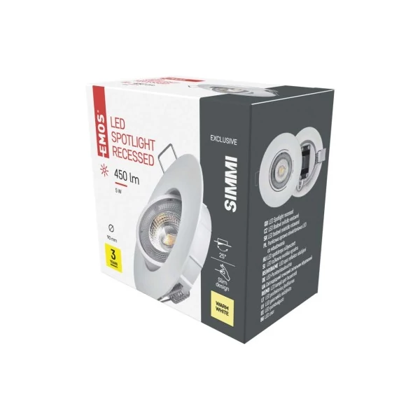 EMOS SIMMI LED spotlámpa 5W 450lm IP20 meleg fehér