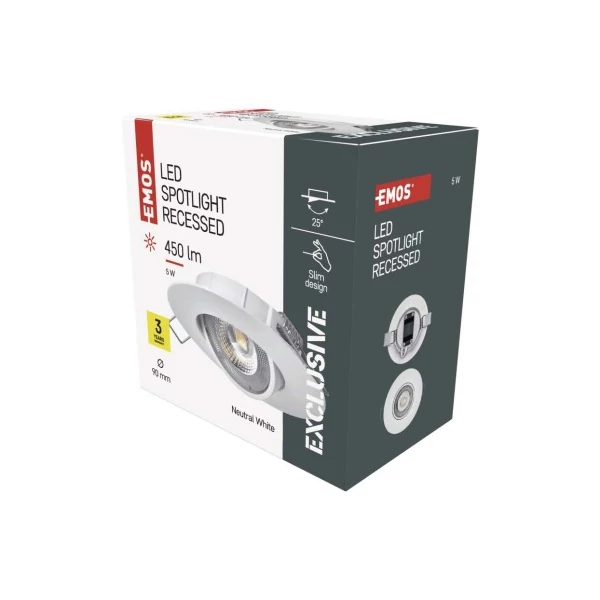 EMOS SIMMI LED spotlámpa 5W 450lm IP20 term. fehér