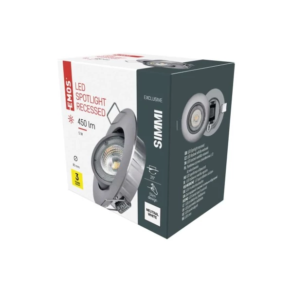 EMOS SIMMI LED spotlámpa 5W 450lm IP20 term. fehér