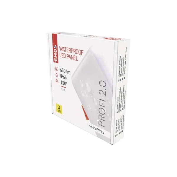 EMOS LED panel VIXXO beépíthető 7,5W 650lm IP65 term. fehér