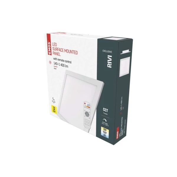 EMOS LED MENNYEZETI PANEL RIVI 30x30, 20W, DIMM., ÁLLÍTHATÓ SZÍNHŐM.