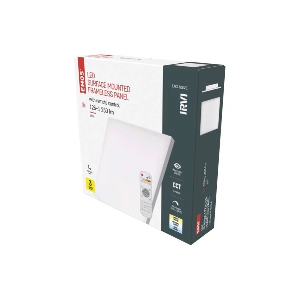 EMOS LED MENNYEZETI PANEL IRVI 30x30, 18W, DIMM., ÁLLÍTHATÓ SZÍNHŐM.