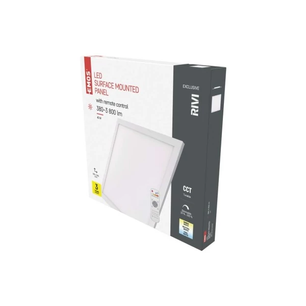 EMOS LED MENNYEZETI PANEL RIVI 60x60, 40W, DIMM., ÁLLÍTHATÓ SZÍNHŐM.