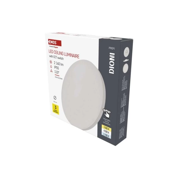 LED felületi lámpatest DIONI kerek, fehér, 18W, CCT