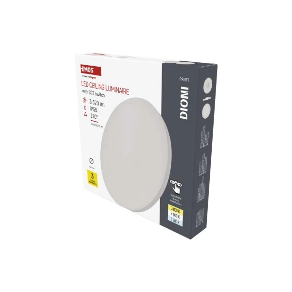 LED felületi lámpatest DIONI kerek, fehér, 32W, CCT