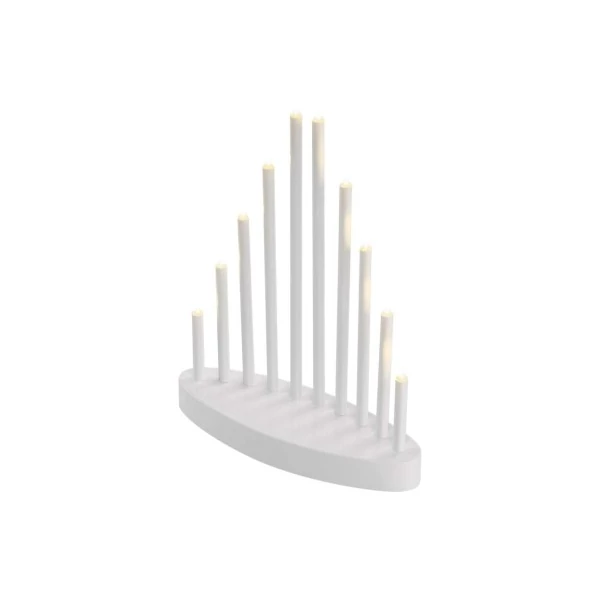 LED gyertyatartó, fehér, 24,5 cm, 3x AA, beltéri, meleg fehér, időzítő