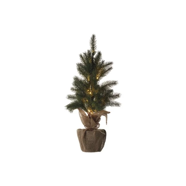 LED karácsonyfa, havas, 52 cm, 3x AA, beltéri, meleg fehér, időzítő