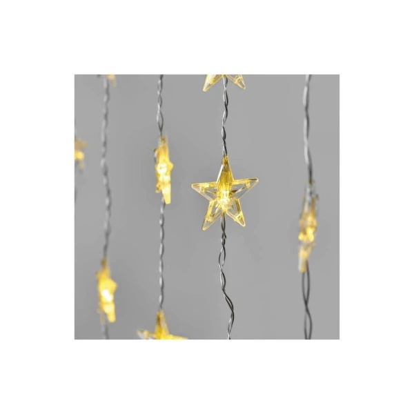LED karácsonyi fényfüggöny – csillagok, 120x90 cm, beltéri, meleg fehér, időzítő