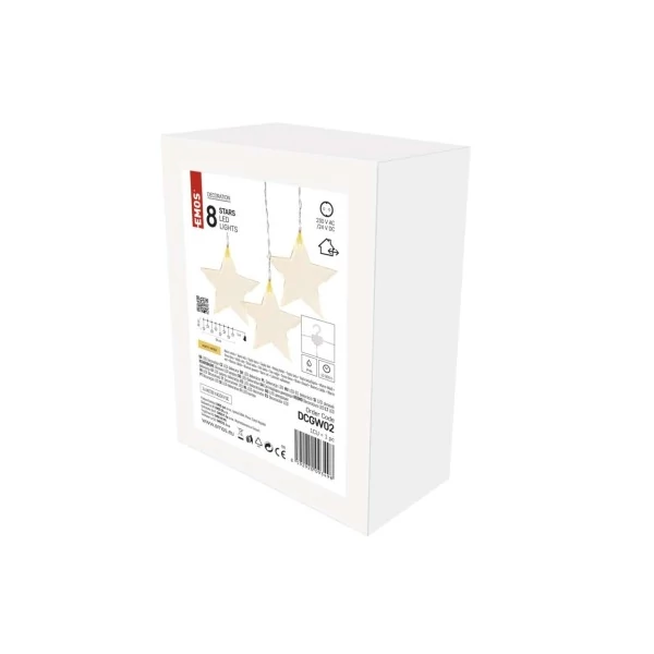 LED karácsonyi fényfüggöny – csillagok, 45x84 cm, kültéri és beltéri, meleg fehér