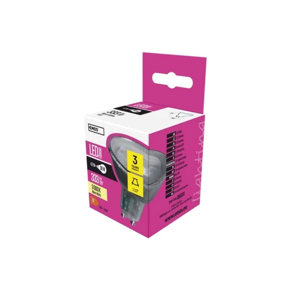 LED izzó Classic MR16 / GU10 / 4,2 W (36 W) / 333 lm / meleg fehér