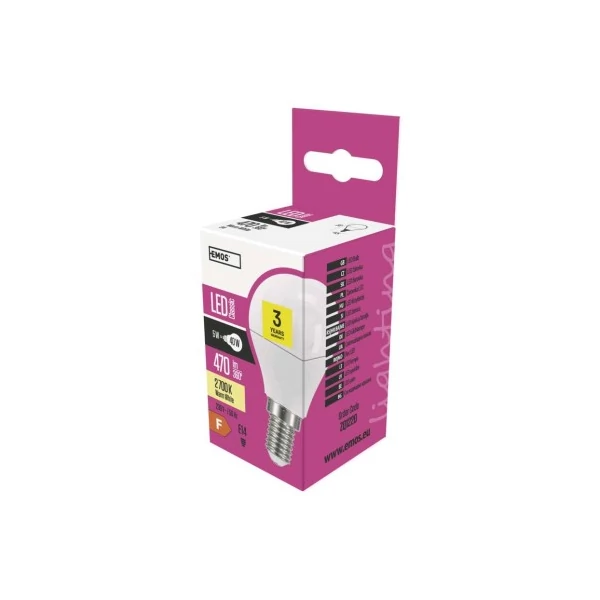 LED izzó Classic Mini Globe / E14 / 5 W (40 W) / 470 lm / meleg fehér