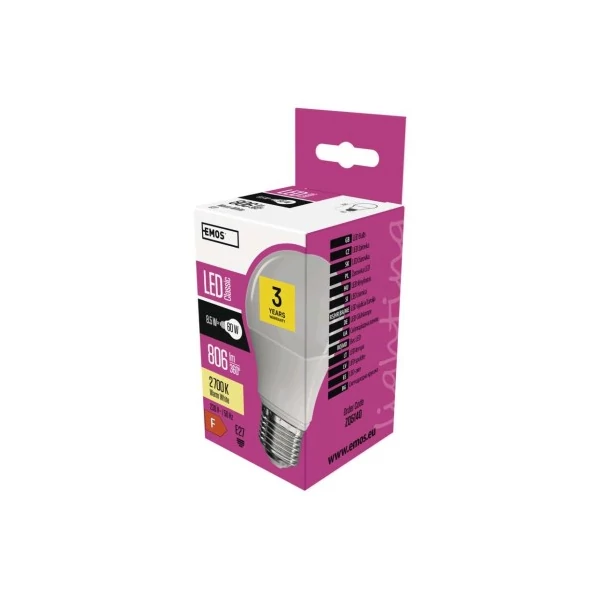 LED izzó Classic A60 / E27 / 8,5 W (60 W) / 806 lm / meleg fehér