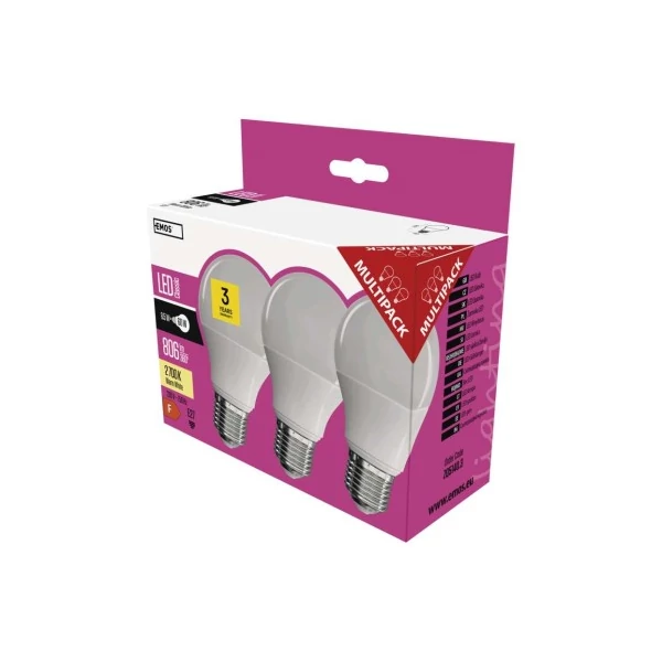 LED izzó Classic A60 / E27 / 8,5 W (60 W) / 806 lm / meleg fehér