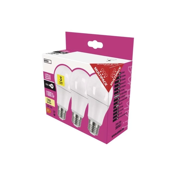 LED izzó Classic A60 / E27 / 10,7 W (75 W) / 1 060 lm / meleg fehér