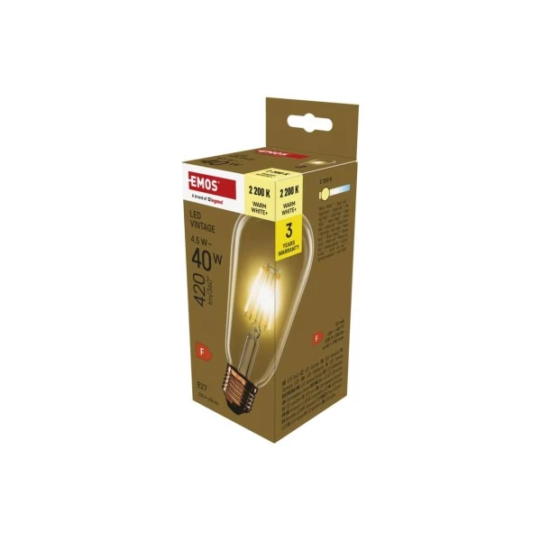 LED izzó Vintage ST64 / E27 / 4,5 W (40 W) / 420 lm / Meleg fehér