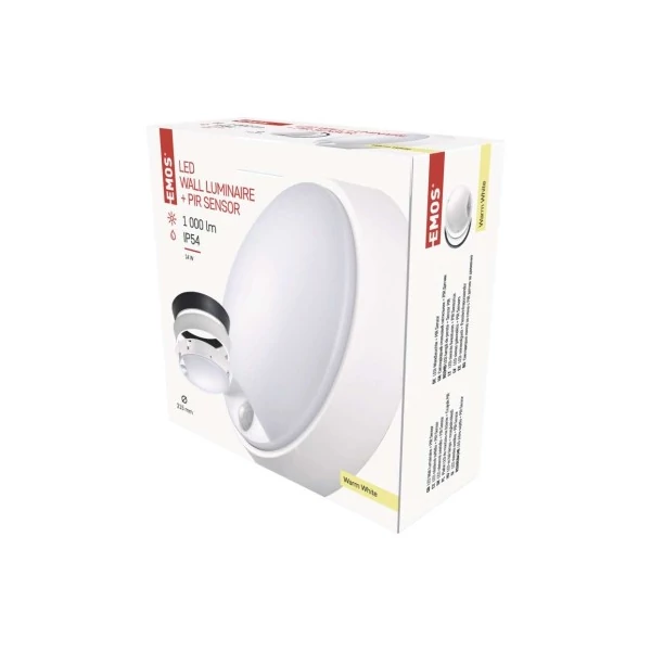EMOS LED mennyezeti lámpa ZURI 14W 1000lm PIR érzékelővel IP54 meleg fehér