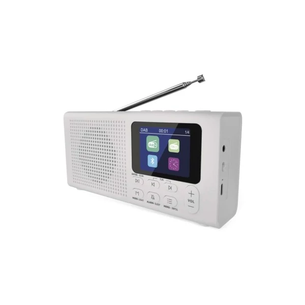 Hordozható rádió Bluetooth, MP3, DAB / DAB+ / FM, fehér színben