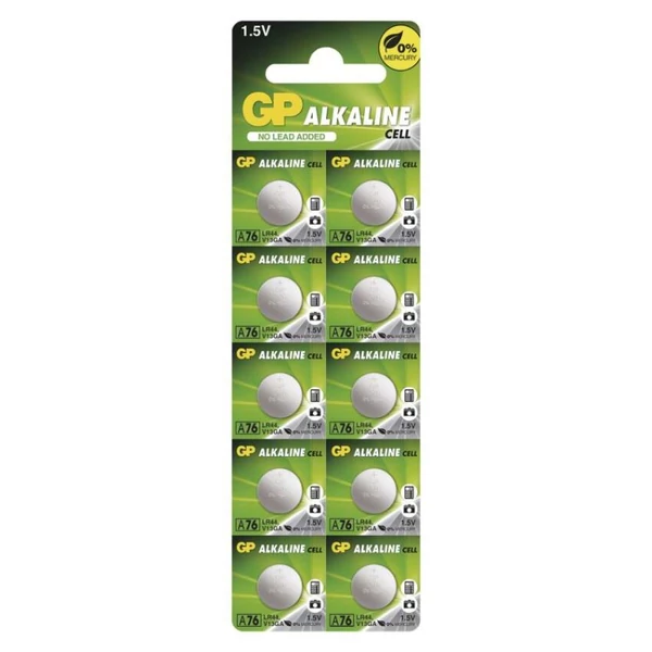 GP Alkáli gombelem LR44 (A76F) 10db