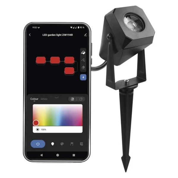 GoSmart kültéri LED spotlámpa, bővítő készlet, 1 darab, 1,5 W, RGBIC dimmelhető, WiFi