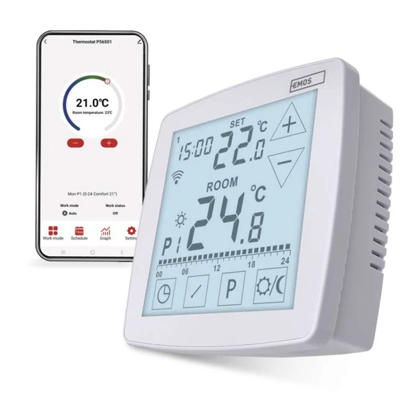 GoSmart Programozható vezetékes szobatermosztát WiFi-vel P56S01 