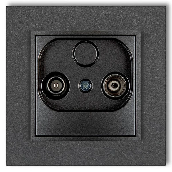 MINI TV aljzat (átmenő 9dB) kerettel metál grafit 4124H