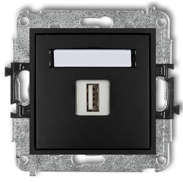 MINI USB aljzat keret nélkül matt fekete 4153H