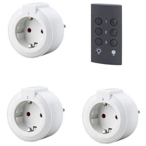 Távirányítós készlet, 1 távirányító + 3 dugalj 25m 3x1150W 4515H