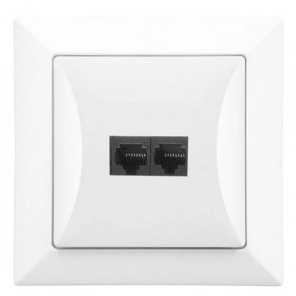 OPAL dupla LAN/telefon aljzat RJ-45 keret nélkül, fehér 8737H