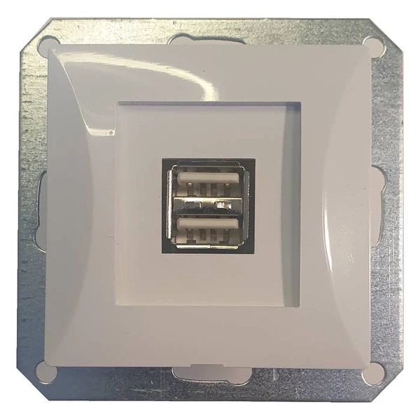 OPAL dupla USB aljzat keret nélkül, fehér 8739H