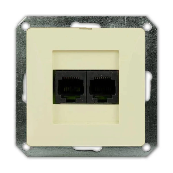 OPAL dupla LAN/telefon aljzat RJ-45 keret nélkül, bézs 8748H