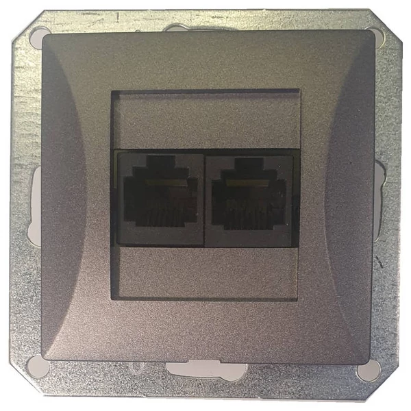 OPAL dupla LAN/telefon aljzat RJ-45 keret nélkül, grafit 8759H