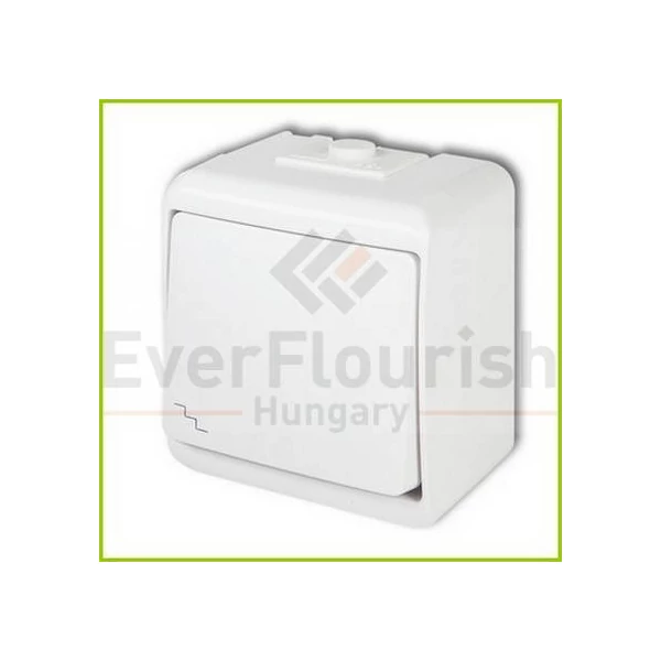 Aquastar váltókapcsoló, jelzőfényes IP54, fehér 22241