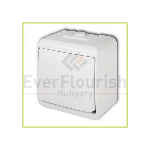 Aquastar 1 pólusú kapcsoló jelzőfényes, IP54, fehér 22281