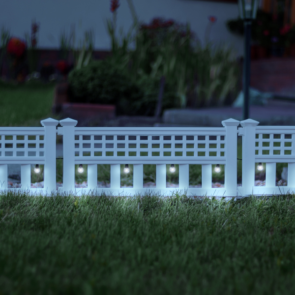 LED-es szolár kerítés - 58 x 36 x 3,5 cm - hidegfehér - 4 db / szett