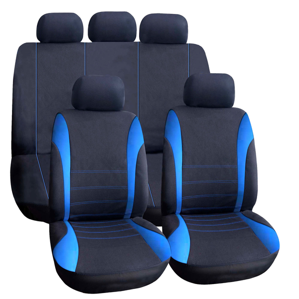 Autós üléshuzat szett - kék / fekete - 9 db-os - HSA006