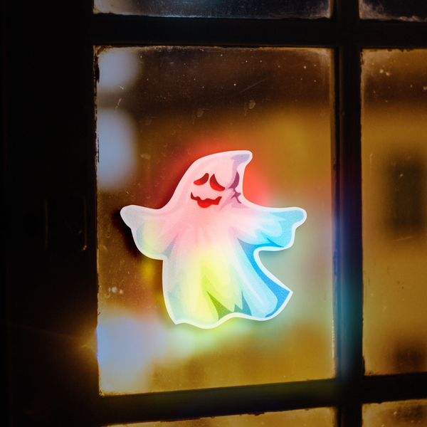 Halloween-i RGB LED dekor - öntapadós - szellem