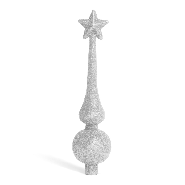 Karácsonyfa csúcsdísz - 18,5 cm - ezüst
