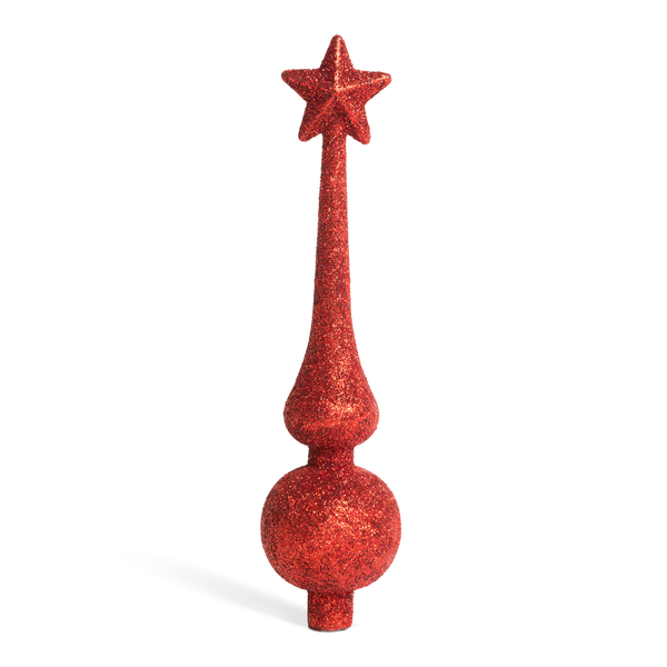 Karácsonyfa csúcsdísz - 18,5 cm - piros