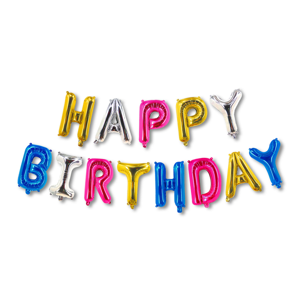 3D Születésnapi "Happy Birthday" lufi - többszínű
