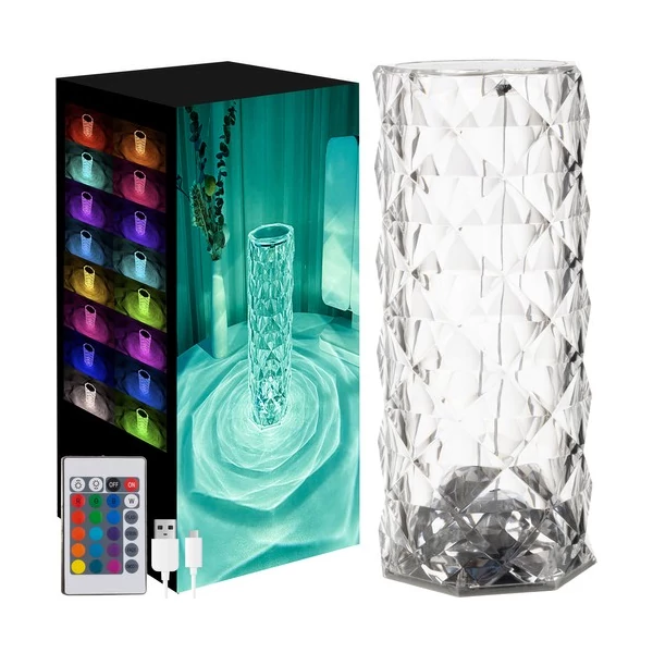 Rózsa hatású RGB LED-es lámpa - akkumulátoros - akril - USB