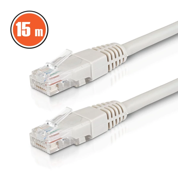 Patch kábel - UTP - CAT6 - CCA - 15 m - szürke