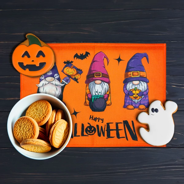 Halloween-i dekoráció - tányéralátét - manós - 46 x 32,5 cm