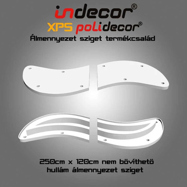 H-250x120   250cm x 120cm hullám álmennyezet sziget test